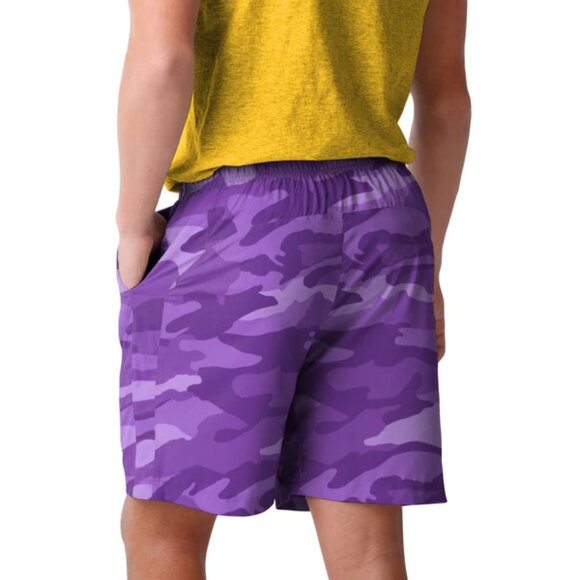 NWT FOCO NFL Minnesota Vikings Tonal Camouflage Shorts Pocket Drawstring Purple - Picture 6 of 13